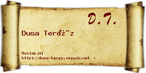 Dusa Teréz névjegykártya